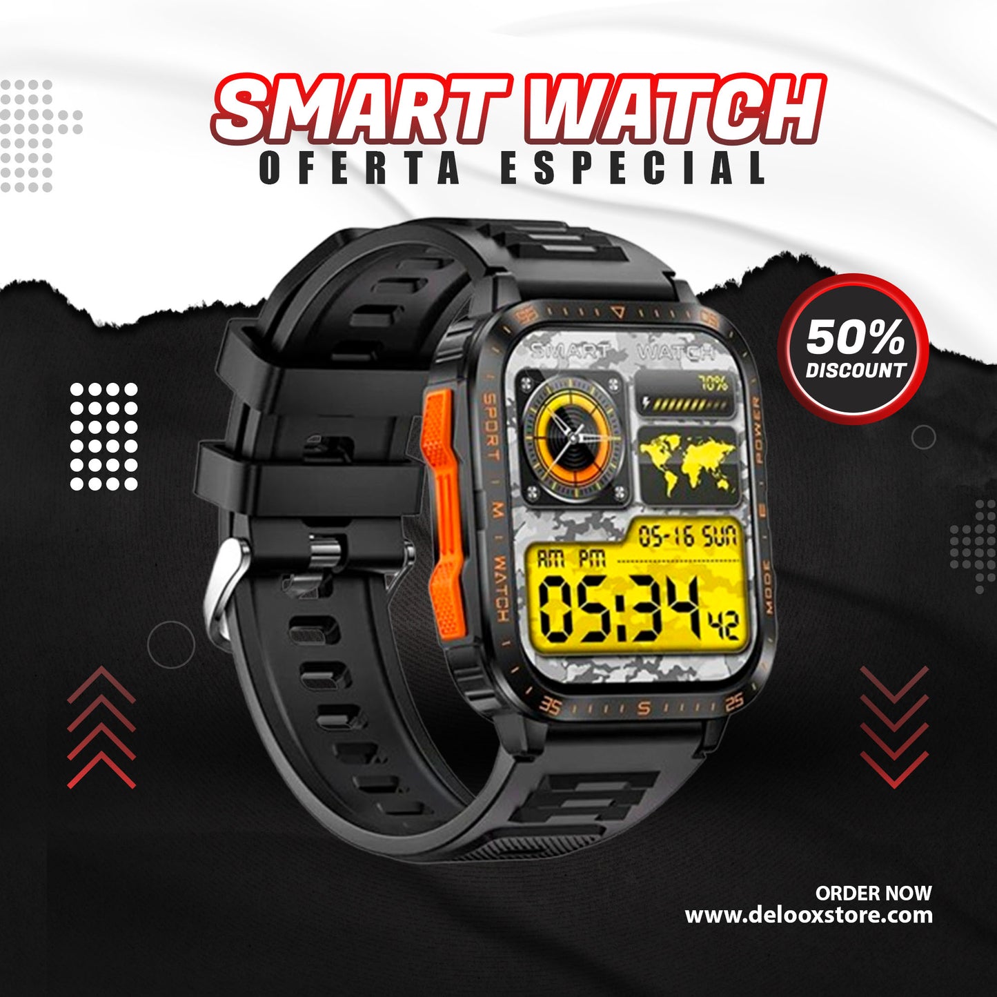 ⏰OFERTA SMARTWATCH MILITARY PRO 9 - AMOLED 8K(ORIGINAL)