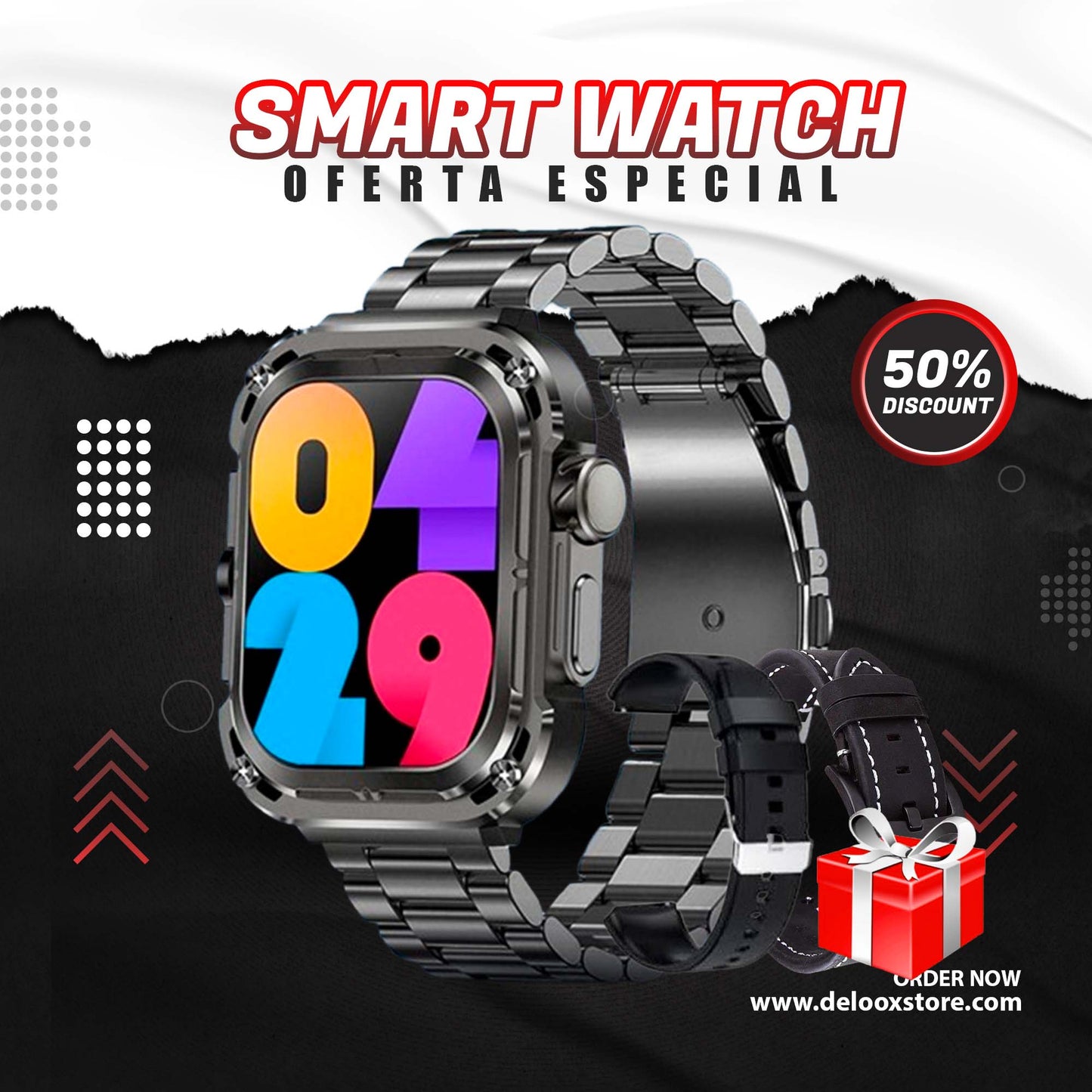SMARTWATCH MILITARY ELEGANT ULTRA + 2 CORREAS🎁🎁