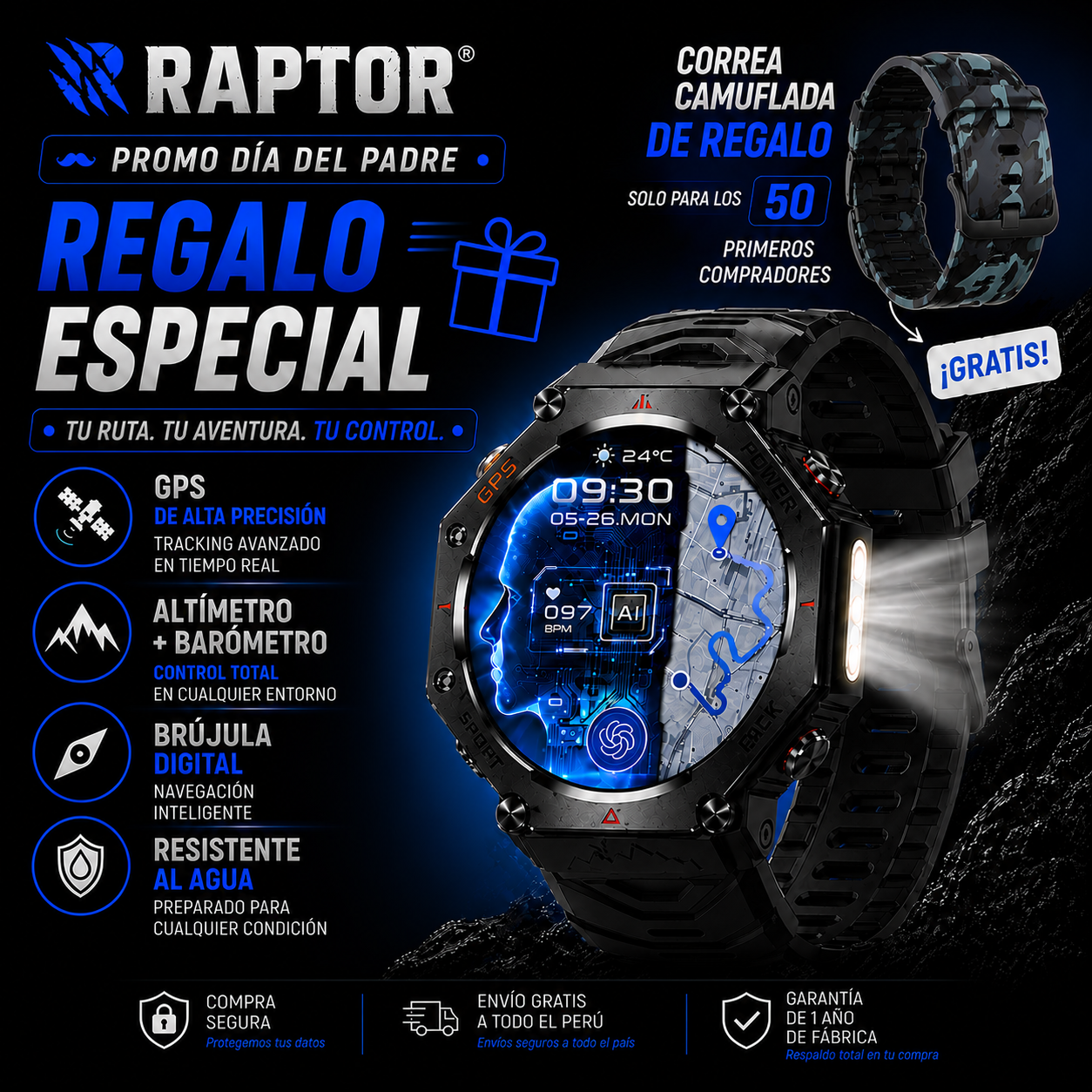 RAPTOR® – RELOJ MILITAR GPS