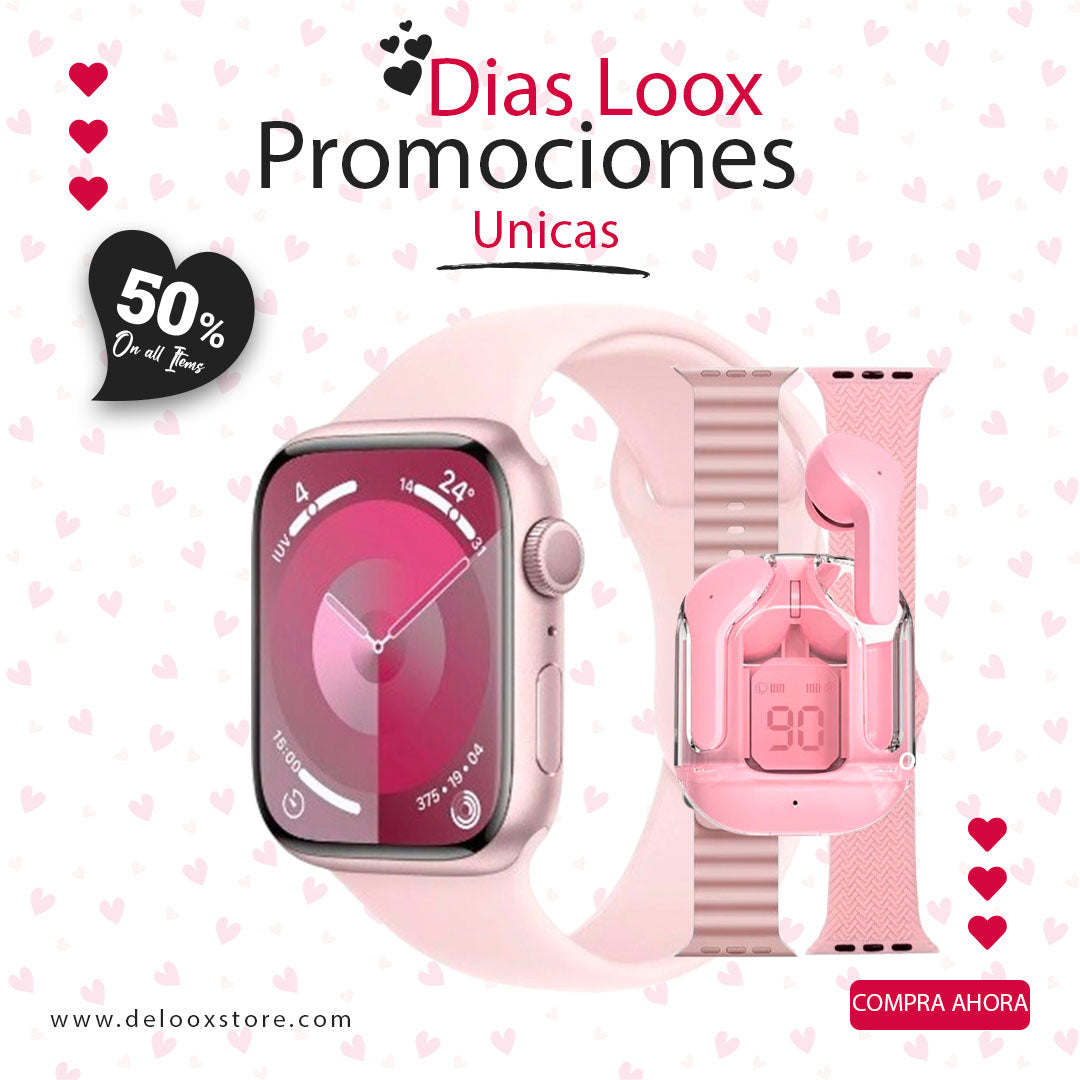 ⏰OFERTA SMARTWATCH SERIE 9 PREMIUM LOOX + EARBUS CRISTAL LED