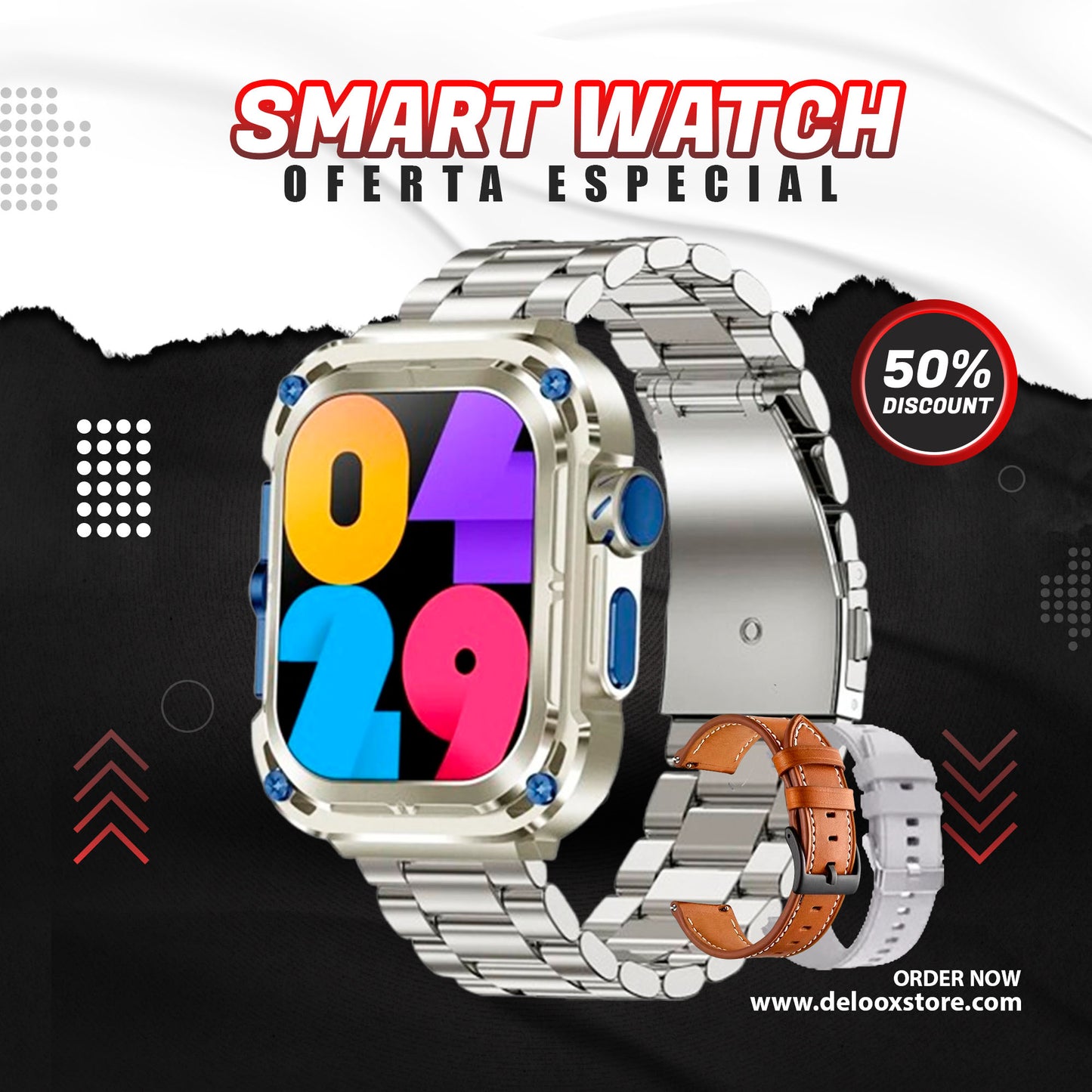 SMARTWATCH MILITARY ELEGANT ULTRA + 2 CORREAS🎁🎁