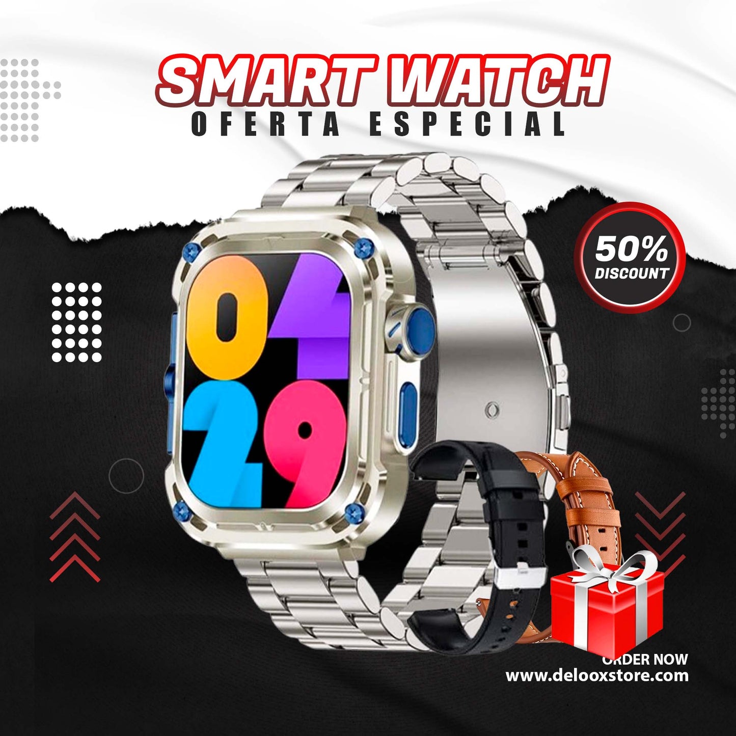 SMARTWATCH MILITARY ELEGANT ULTRA + 2 CORREAS🎁🎁