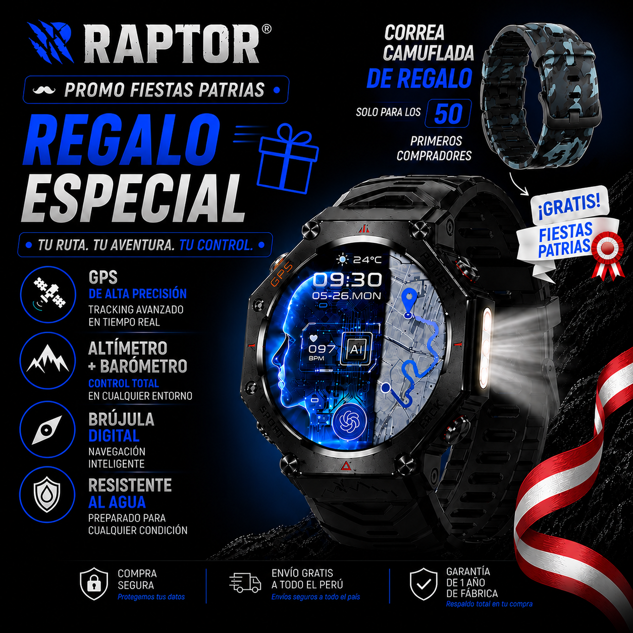 RAPTOR® – RELOJ MILITAR GPS